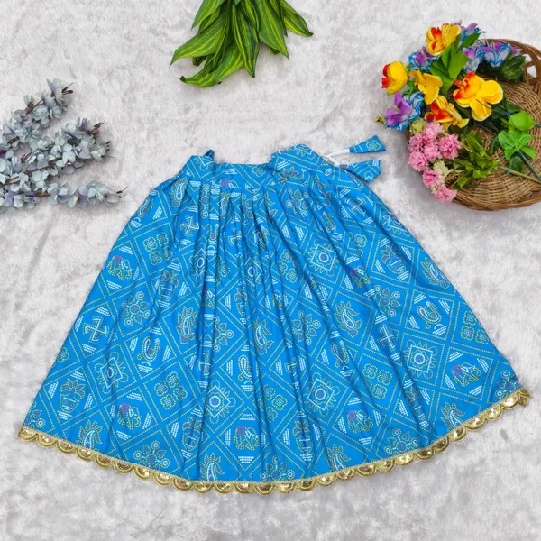 Blue_Rayon_Flared_Lehenga_Choli_Set_For_Girls