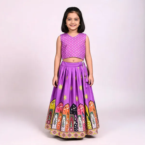 Purple_Rayon_Polka_Dot_Printed_Lehenga_Choli_Set_For_Girls