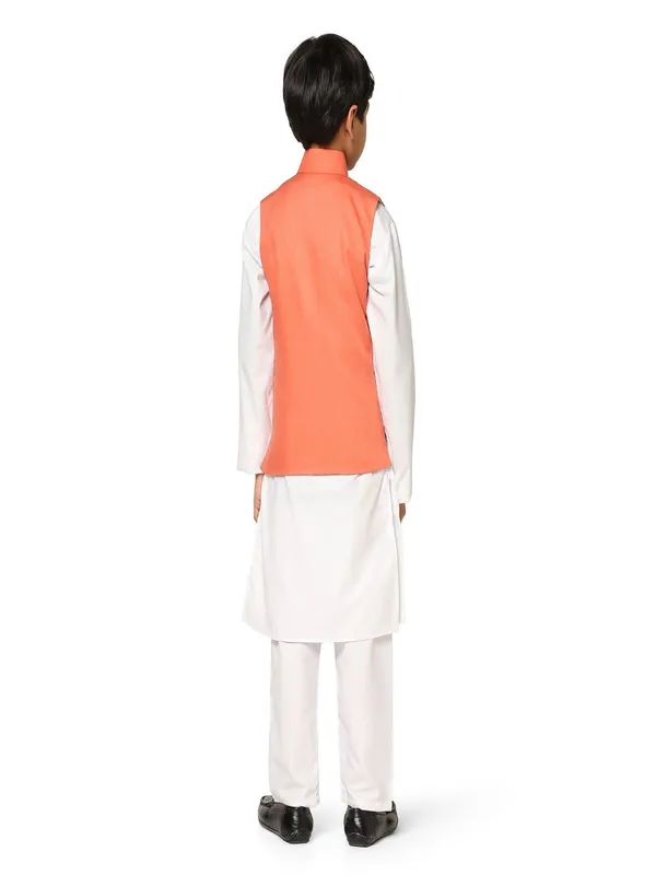 Peach_Angrakha_Jkt_With_White_Kurta_Set_Peach