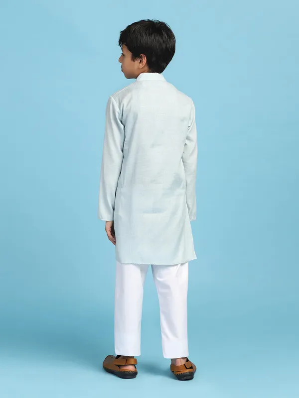 Boys_Solid_Kurta_Pyjama_Set_Green