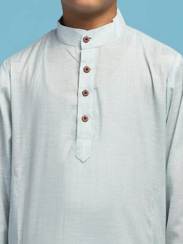 Boys_Solid_Kurta_Pyjama_Set_Green