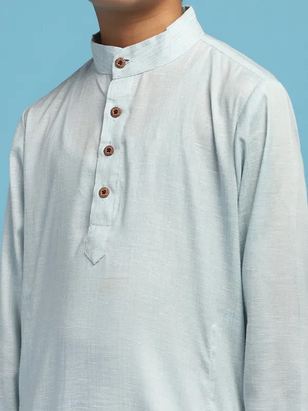Boys_Solid_Kurta_Pyjama_Set_Green