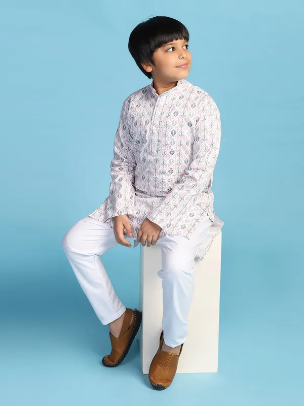 Kids_Printed_Kurta_Set_Pink