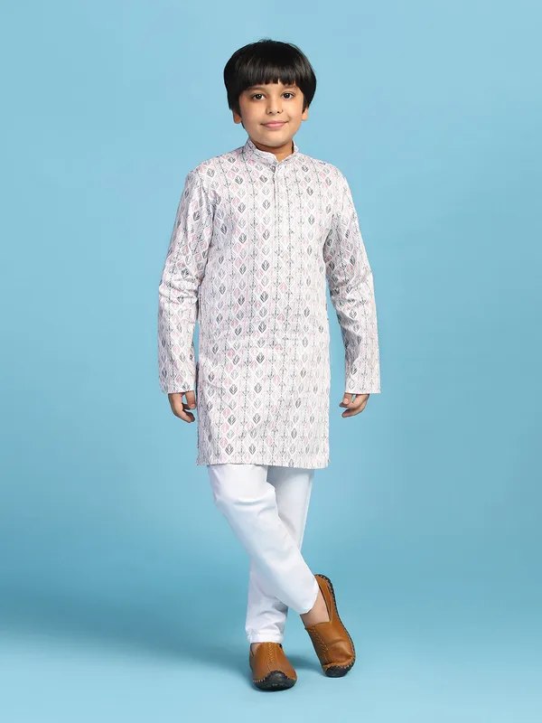Kids_Printed_Kurta_Set_Pink