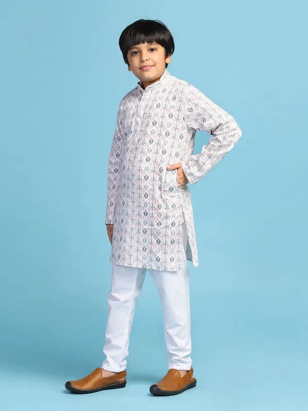 Kids_Printed_Kurta_Set_Pink