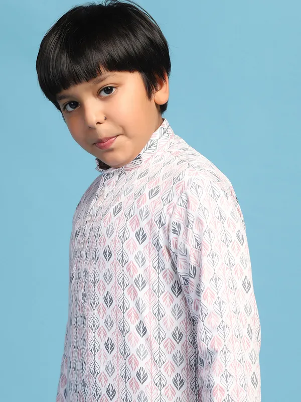 Kids_Printed_Kurta_Set_Pink