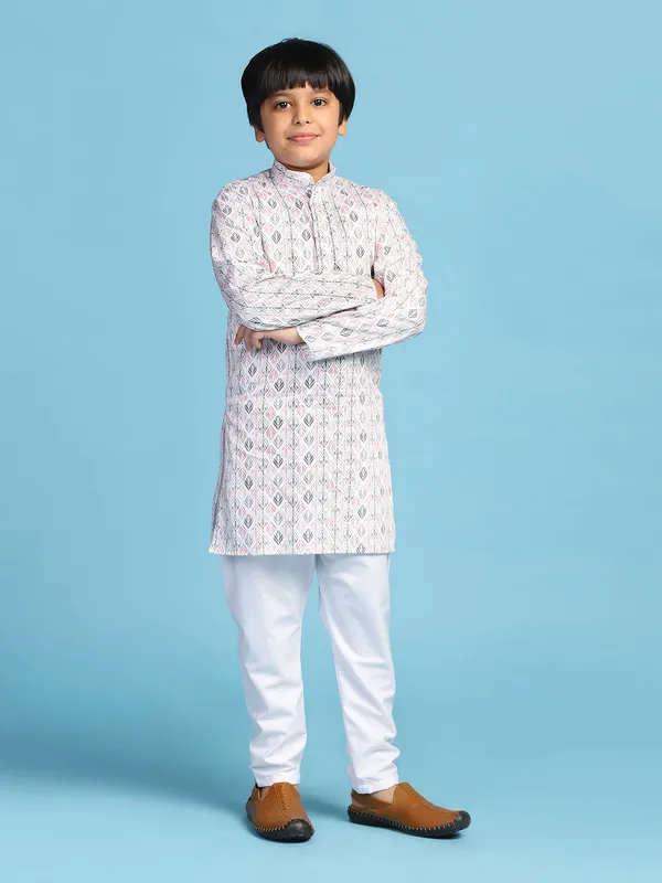 Kids_Printed_Kurta_Set_Pink