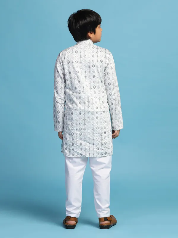 Boys_Cotton_Printed_Kurta_Set_Green