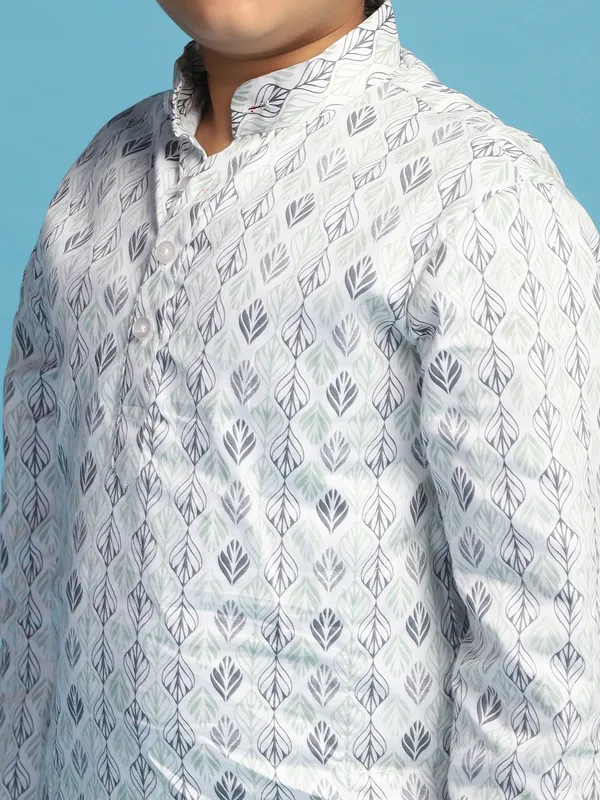 Boys_Cotton_Printed_Kurta_Set_Green
