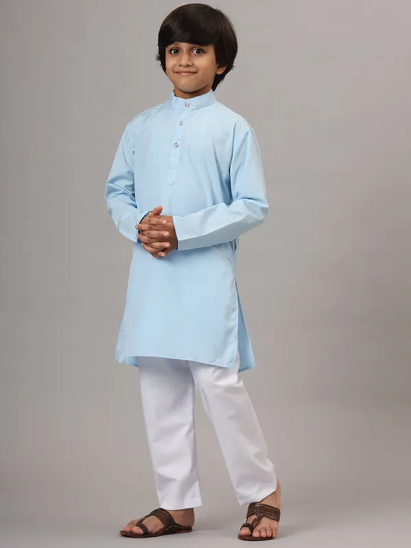 Boys_Sky_Blue_Solid_Kurta_Set_Blue