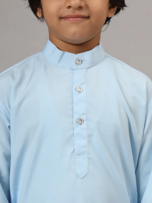 Boys_Sky_Blue_Solid_Kurta_Set_Blue