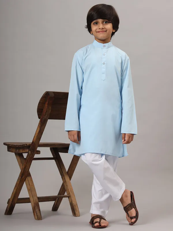 Boys_Sky_Blue_Solid_Kurta_Set_Blue