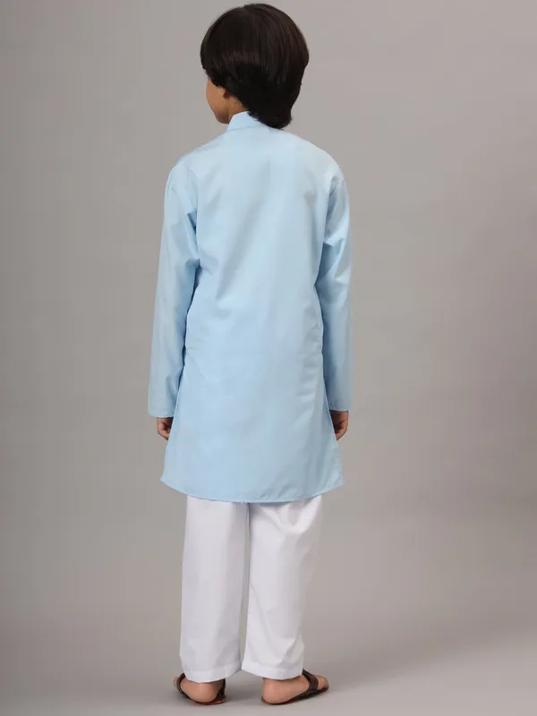 Boys_Sky_Blue_Solid_Kurta_Set_Blue