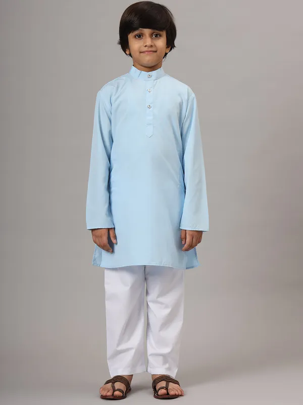 Boys_Sky_Blue_Solid_Kurta_Set_Blue