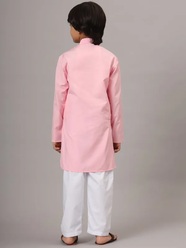 Boys_Pink_Solid_Kurta_Set_Pink