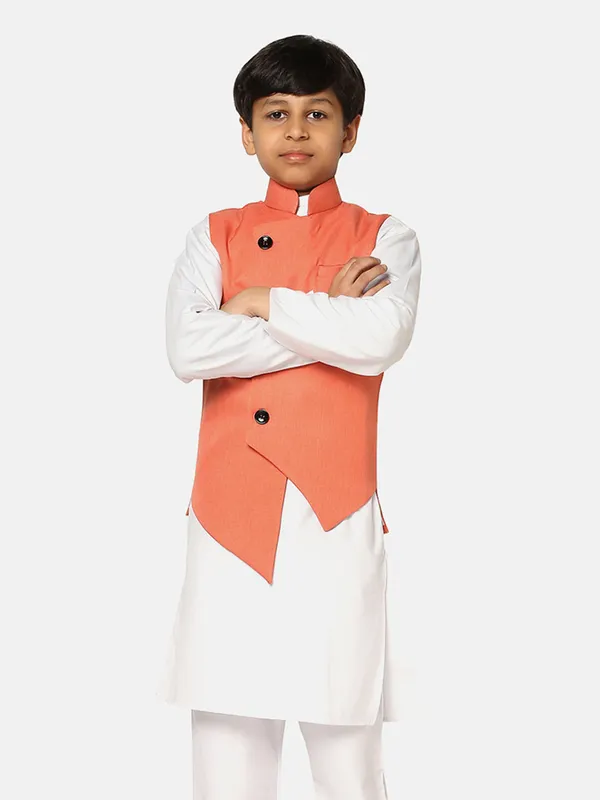 Kids_Peach_Nehru_Jacket_Peach
