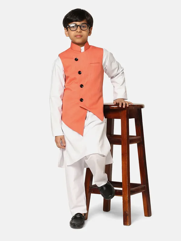 Kids_Peach_Nehru_Jacket_Peach