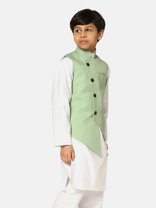 Kids_Green_Angrakha_Nehru_Jacket_Green