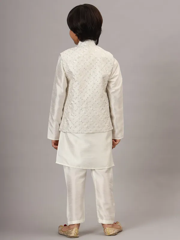 Boys_Off_White_Kurta_Set_With_Embroidered_Nehru_Jacket_White