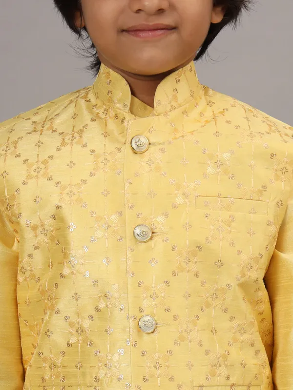 Boys_Yellow_Kurta_Set_With_Embroidered_Nehru_Jacket_Yellow