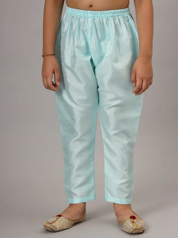Boys_Blue_Kurta_Set_With_Embroidered_Nehru_Jacket_Blue