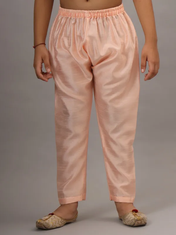 Boys_Peach_Kurta_Set_With_Embroidered_Nehru_Jacket_Peach
