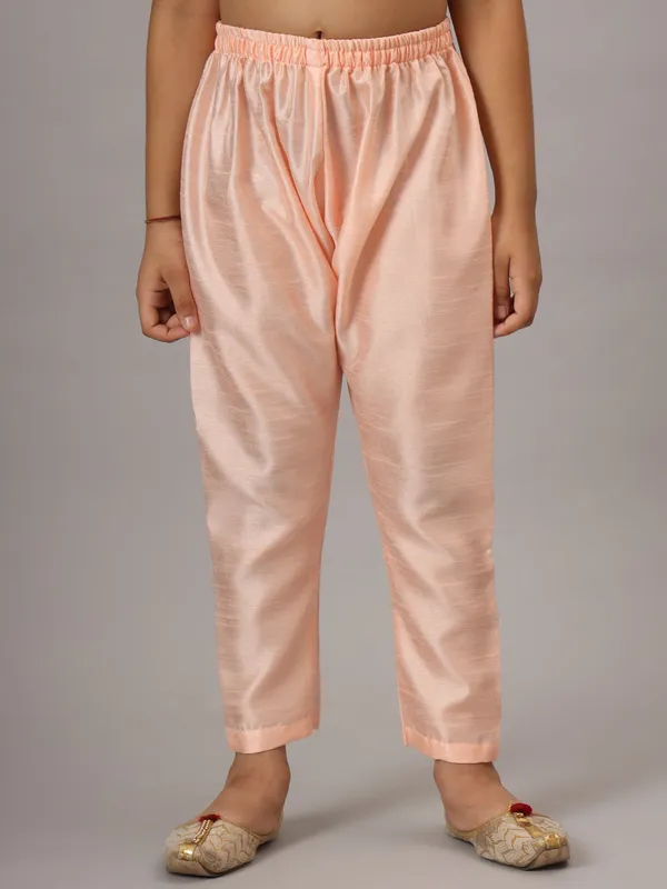 Boys_Peach_Kurta_Set_With_Embroidered_Nehru_Jacket_Peach