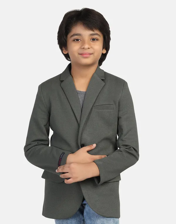 Kids_Green_Textured_Blazer_Green