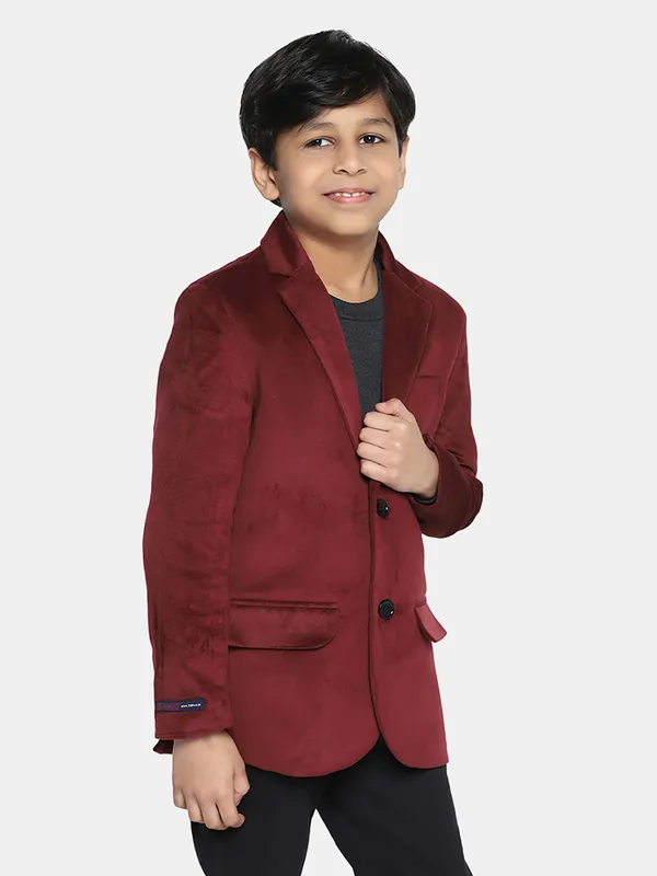 Kids_Maroon_Velvet_Blazer_Maroon