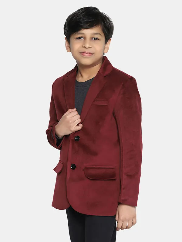 Kids_Maroon_Velvet_Blazer_Maroon