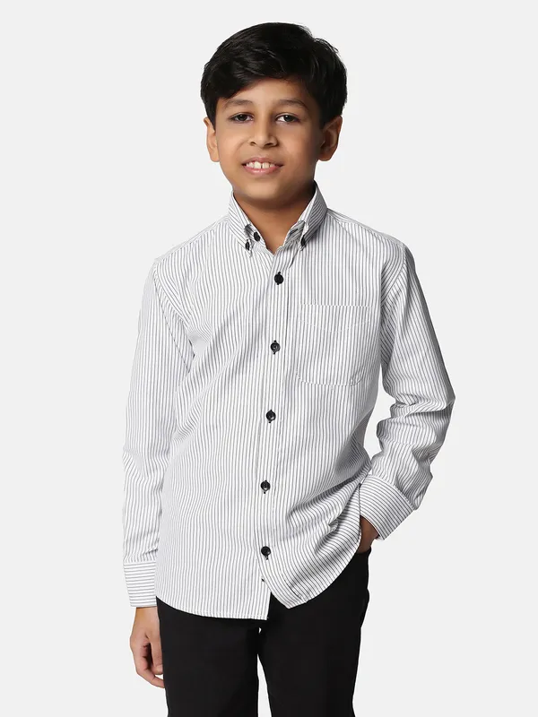 Kids_White_Striped_Shirt_White