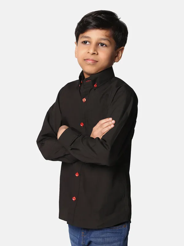 Kids_Black_Solid_Shirt_Black