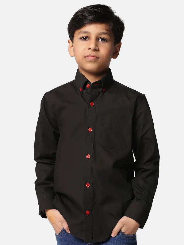 Kids_Black_Solid_Shirt_Black