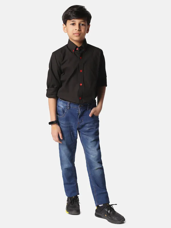 Kids_Black_Solid_Shirt_Black