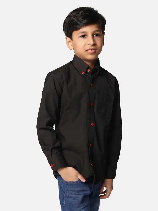 Kids_Black_Solid_Shirt_Black