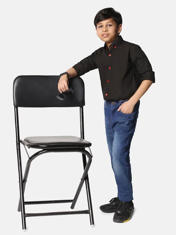 Kids_Black_Solid_Shirt_Black