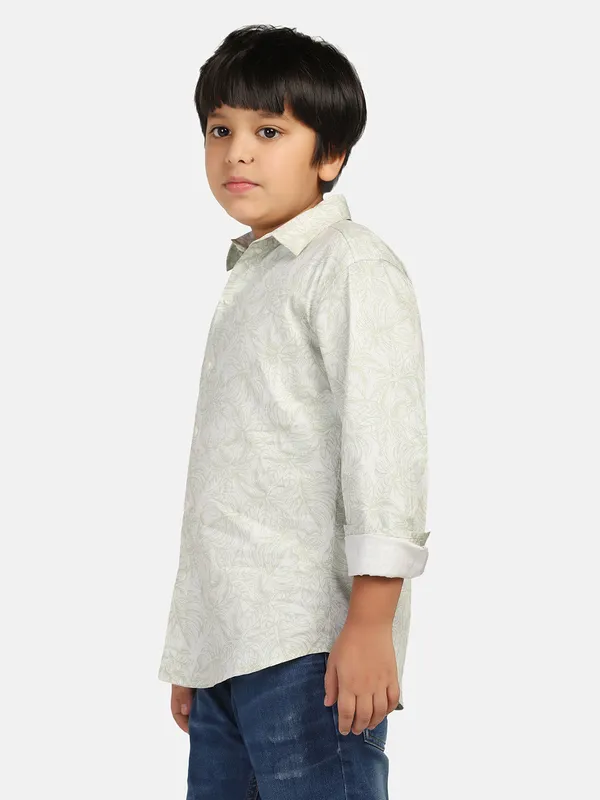 Boys_Green_Printed_Shirt_Green