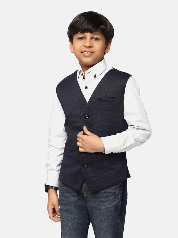 Boys_Blue_Textured_Waistcoat_Blue