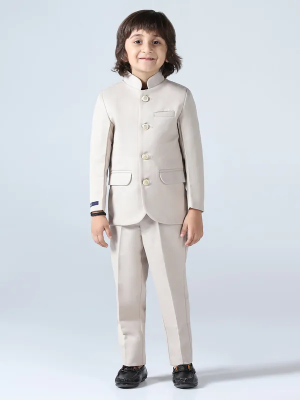 Beige_Bandhgala_Blazer_Trouser_Set