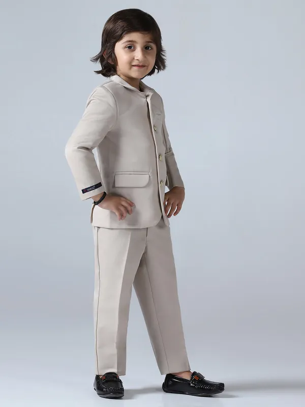 Beige_Bandhgala_Blazer_Trouser_Set