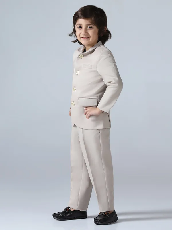 Beige_Bandhgala_Blazer_Trouser_Set