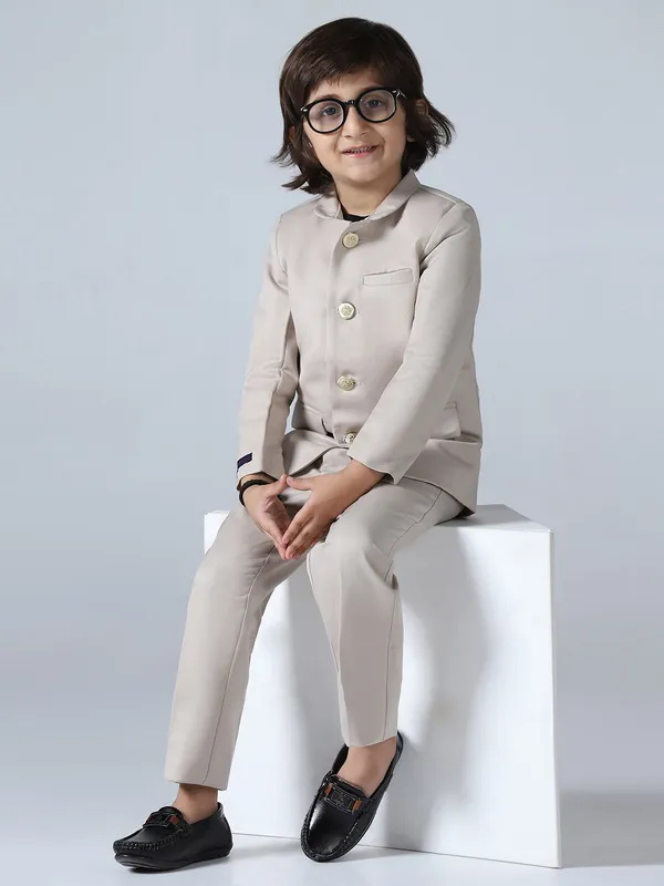 Beige_Bandhgala_Blazer_Trouser_Set
