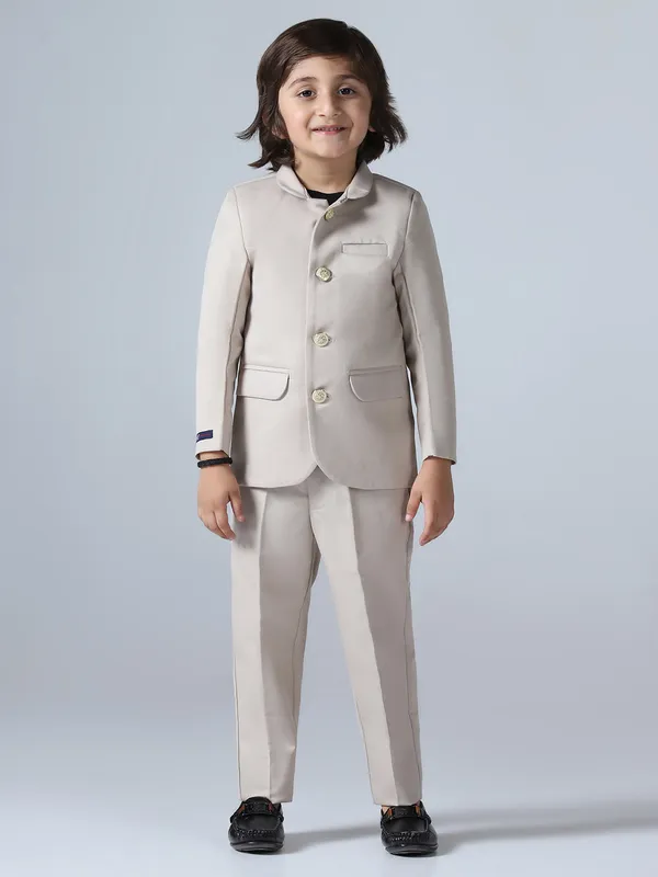 Beige_Bandhgala_Blazer_Trouser_Set