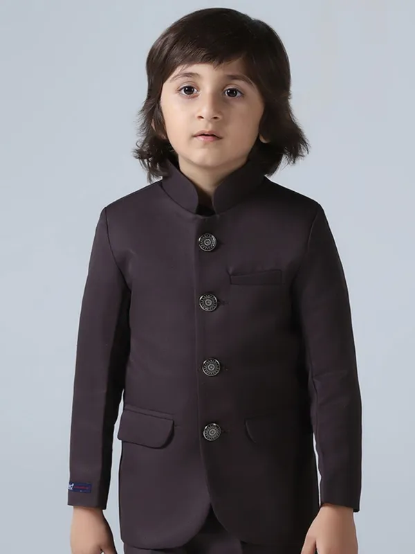 Boys_Brown_Bandhgala_Blazer