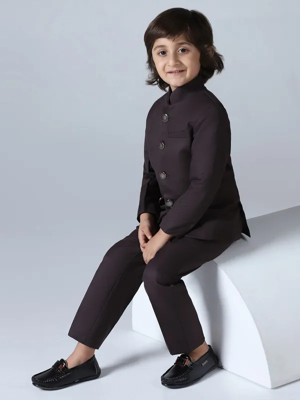 Boys_Brown_Bandhgala_Blazer