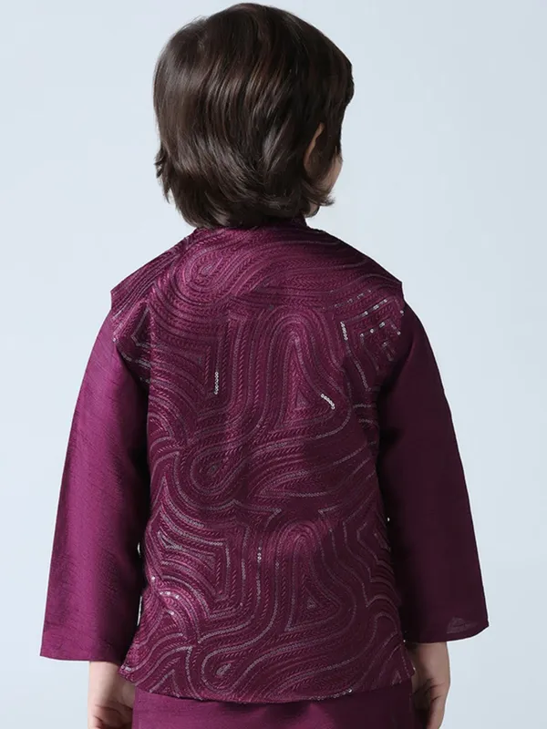 Boys_Wine_Embroidered_Nehru_Jacket