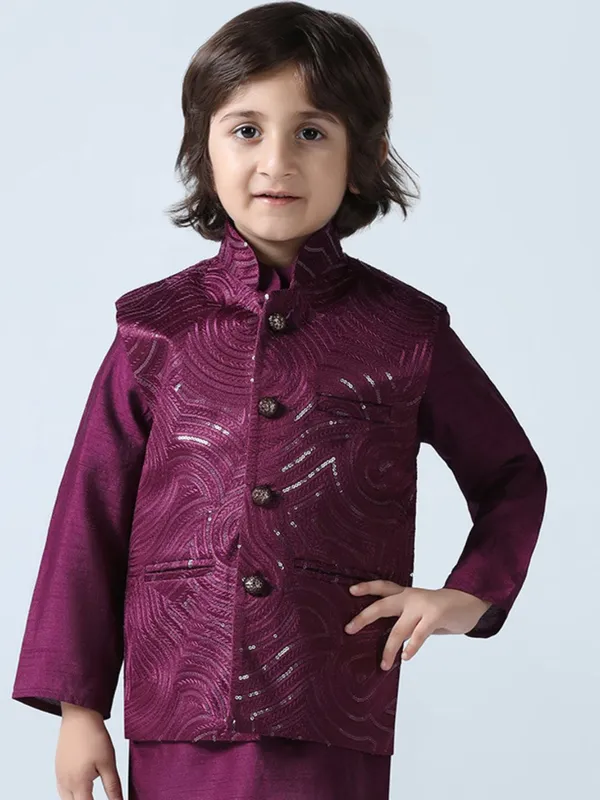 Boys_Wine_Embroidered_Nehru_Jacket