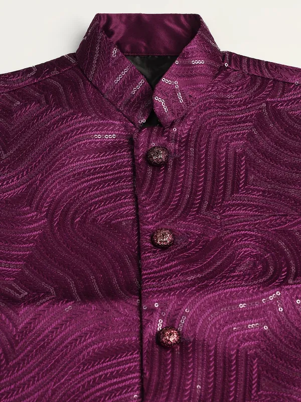 Boys_Wine_Embroidered_Nehru_Jacket