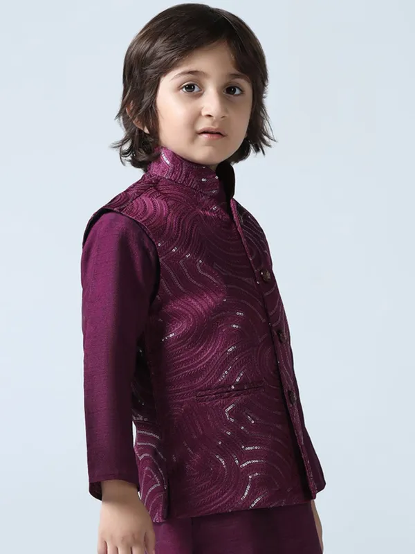 Boys_Wine_Embroidered_Nehru_Jacket
