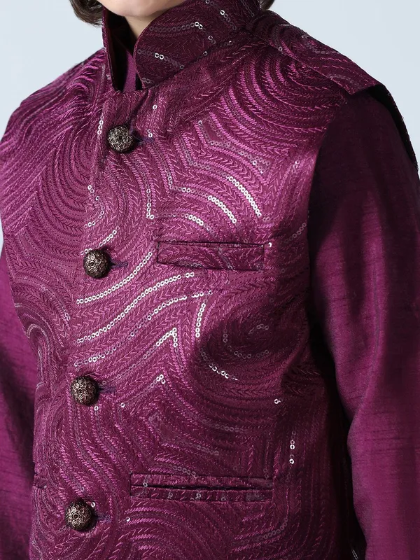 Boys_Wine_Embroidered_Nehru_Jacket